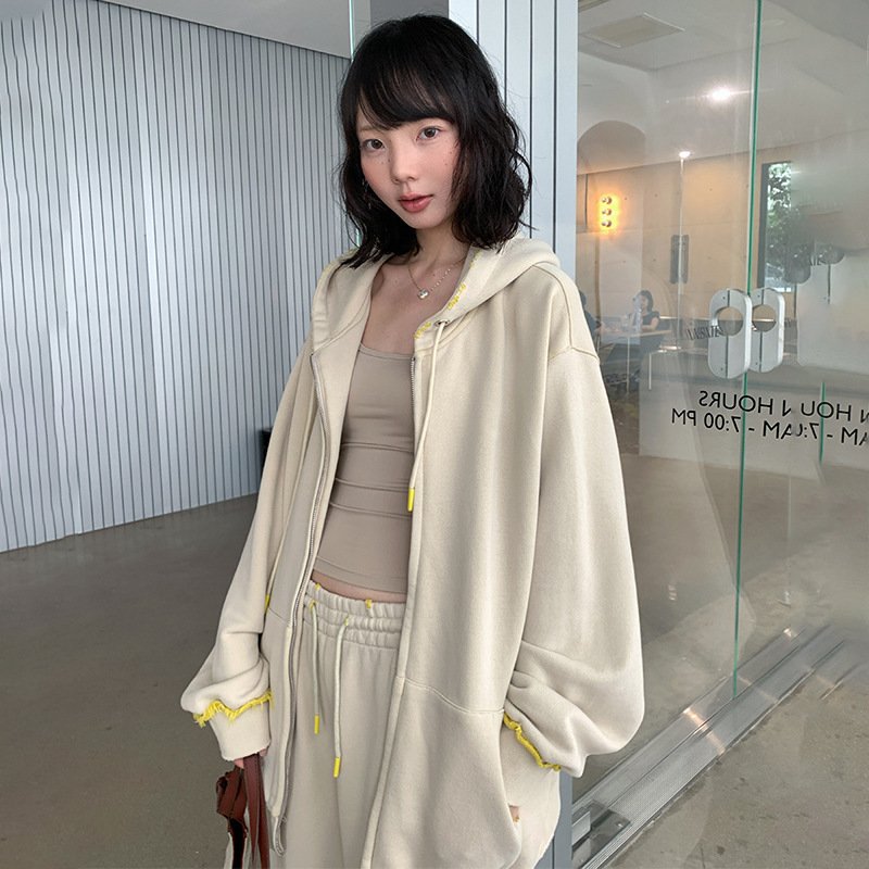 Autumn And Winter Simplicity Hooded Brushed Sweater Coat For Women - Image 10