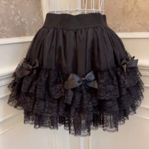 Lolita Princess Bowknot Lace All-matching Base Skirt