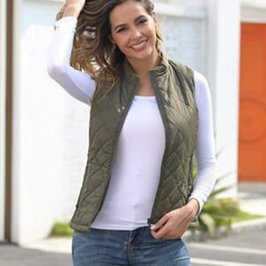 Women's Cotton Vest Stand Collar Zipper Pocket Warm