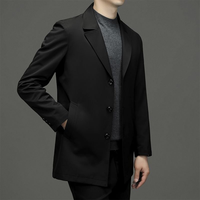 Casual Simple Men's Mid-length Oversized Loose Coat - Image 2