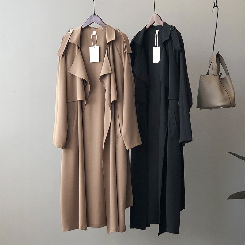 Elegant Long Trench Coat Women's Retro British Style - Image 2