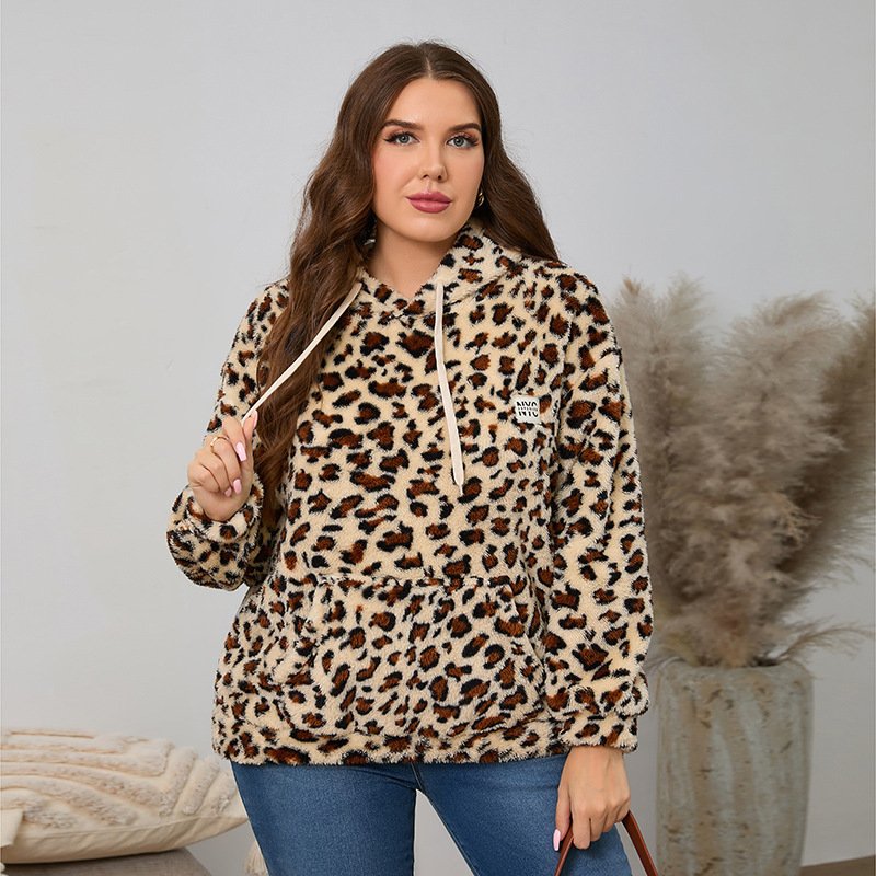 Loose Casual Long Sleeves Plush Large Pocket Top - Image 8