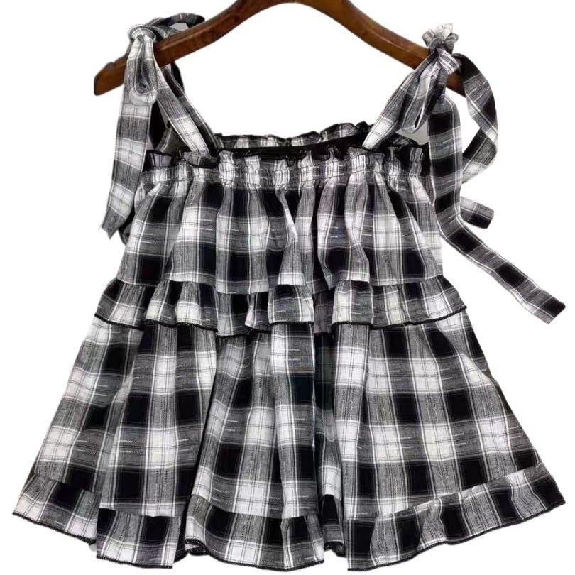 Sweet Girl Summer New Western Style Youthful-looking Ruffle Sleeveless Vest Women's Top - Image 5