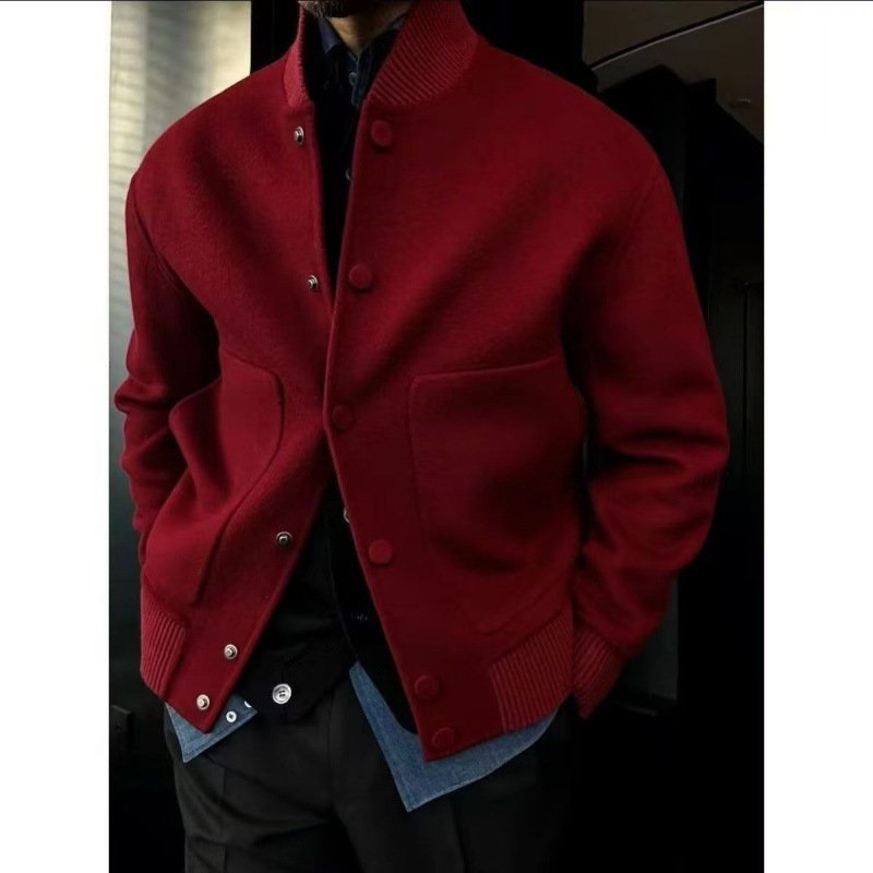Solid Color Stand-up Collar All-match Trendy Jacket Coat - Image 3