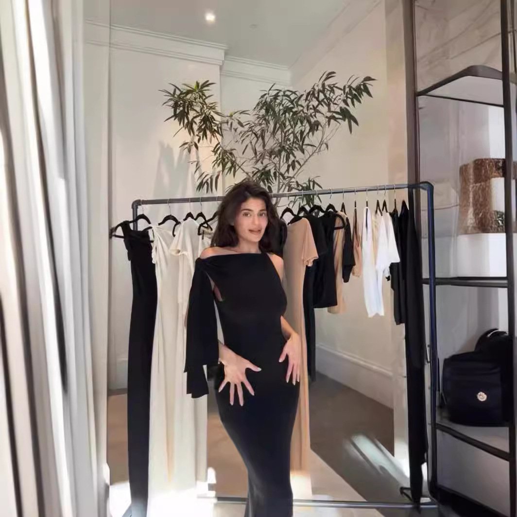 Sloping Shoulder New Women's Fashion Dress - Image 2