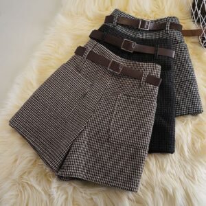 Fashionable All-match Slimming Woolen Wide-leg Pants