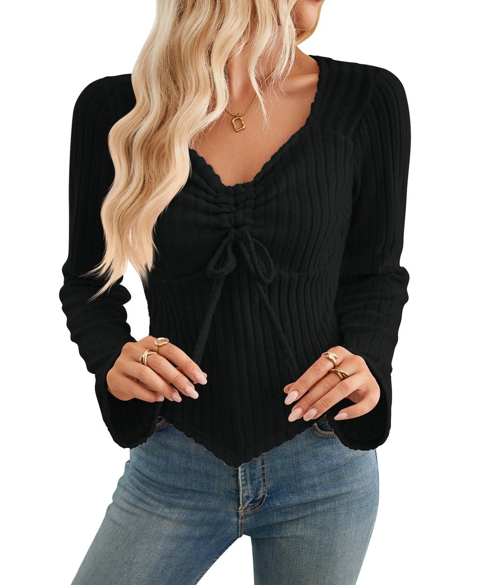 Women's Pleating Long-sleeved Top - Image 6