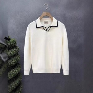 Lightly Mature Casual Polo Collar Sweater Men