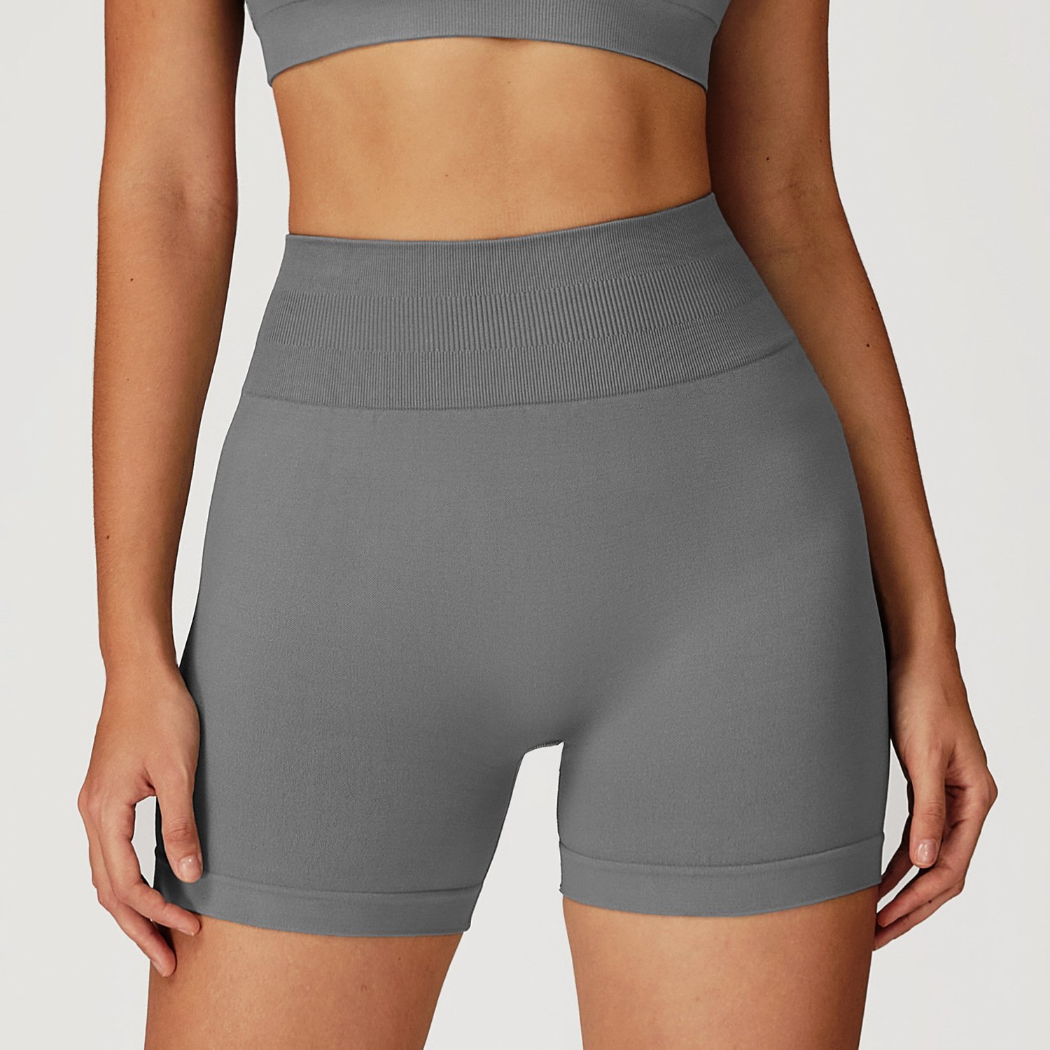 High Waist Tight Hip Lifting Seamless Yoga Shorts - Image 4