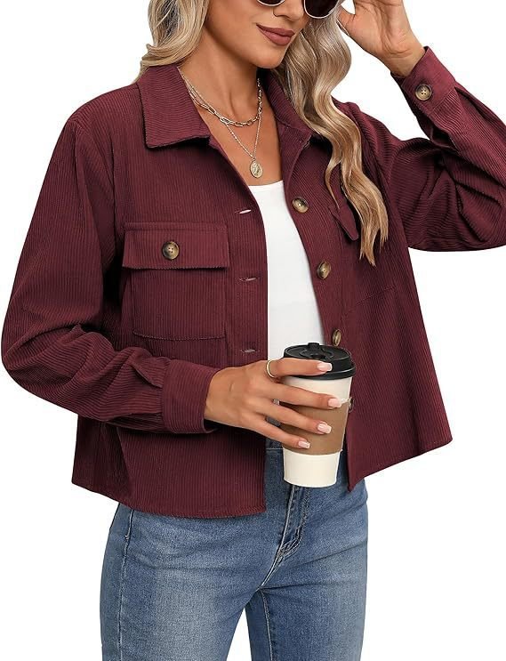 Short Corduroy Button Navel Jacket Short Coat Cross Border - Image 6