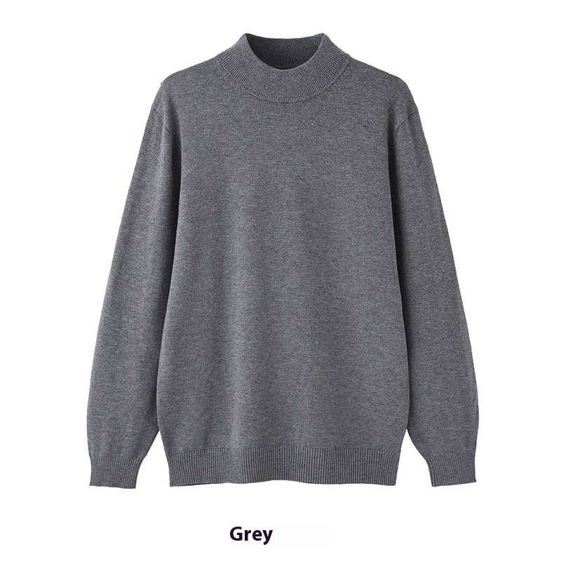 Long Sleeve Inner Wear Mock Neck Sweater Men's Loose Casual Bottoming Shirt - Image 8