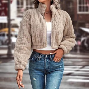 Women's Autumn And Winter Velvet Cardigan Jacket