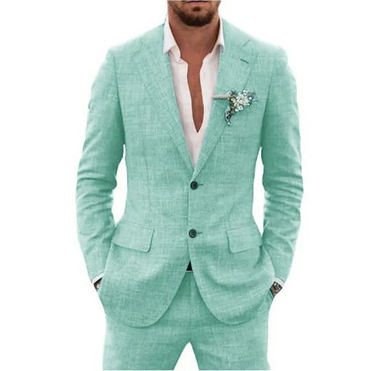 Men's Suit Linen Suit Wedding Party - Image 3