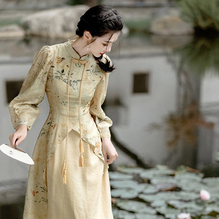 Chinese Button Knots Cheongsam Dress For Women - Image 4