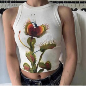 Sexy Plant Floral Print Camisole American Slim Fit