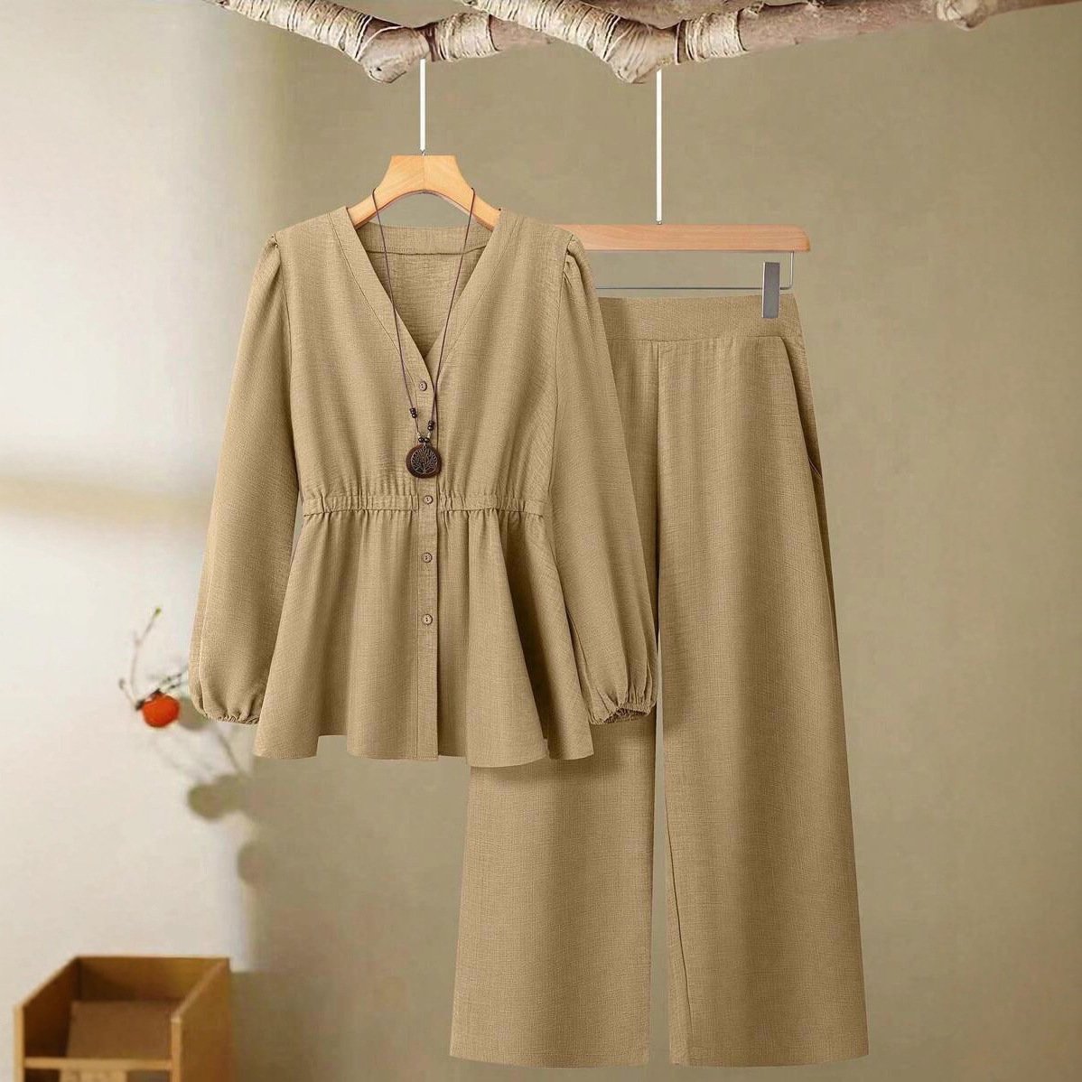 Women's Long-sleeved Pants High-grade Two-piece Suit - Image 3
