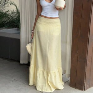 Solid Color Half-length Woven Umbrella Skirt