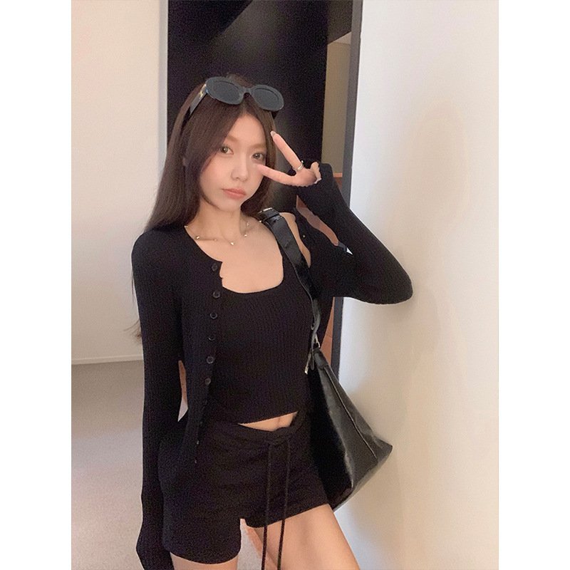 Casual Women's Single-breasted Knitted Cardigan Jacket Inner Vest - Image 4