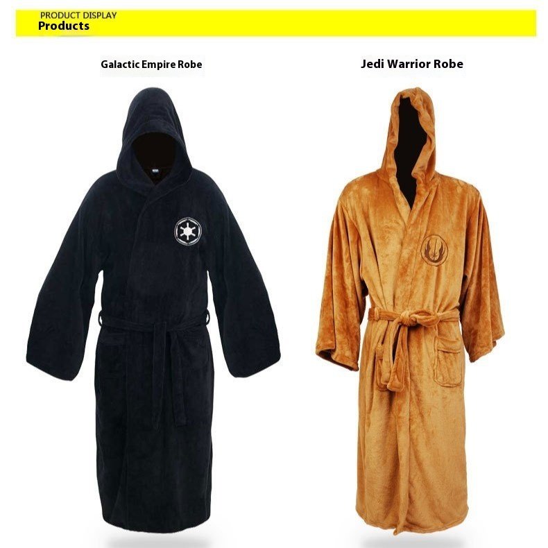 Autumn Men's Long Bathrobe Nightgown Home Wear Flannel - Image 3