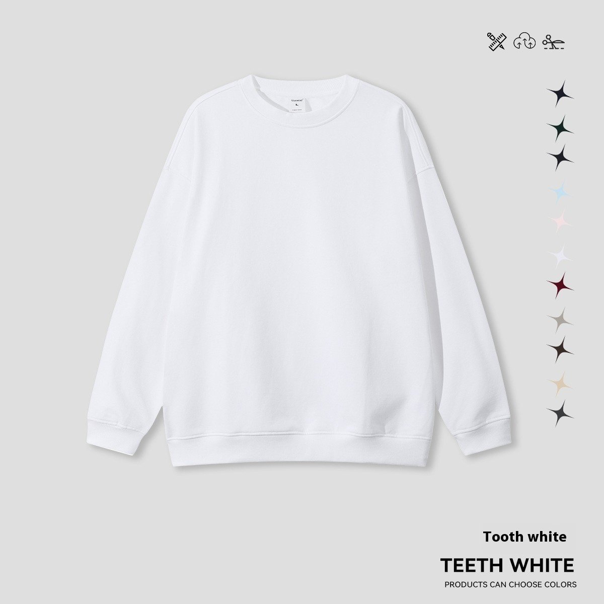 Round Neck Solid Color Hoodie Street Fashion Loose - Image 5