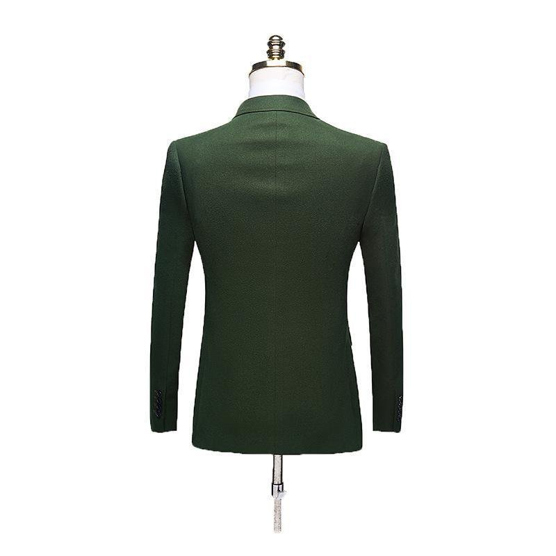 Green Velvet Business Casual Suit Men - Image 3