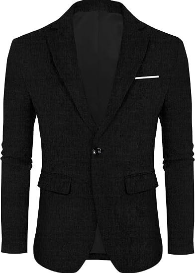 Linen Leisure Single Button Lightweight Business Pure Color Flat Collar Suit Jacket Men - Image 8