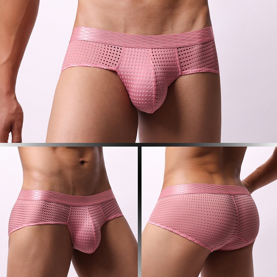 Men's Large Mesh Low Waist Wide Belt Briefs - Image 2