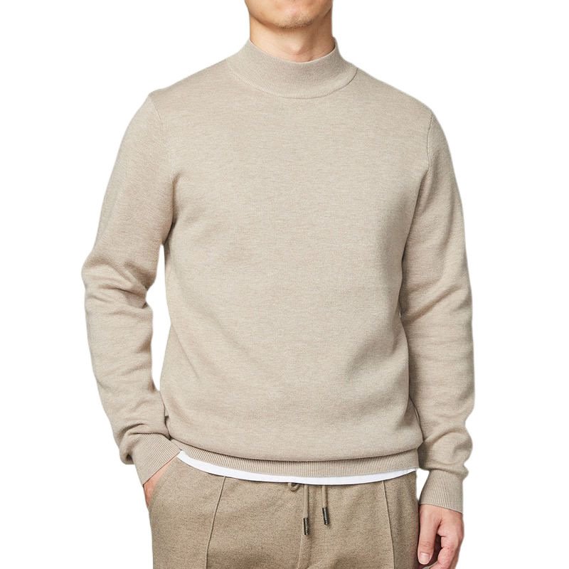 Autumn And Winter Mock Neck Sweater Men's Undershirt - Image 5