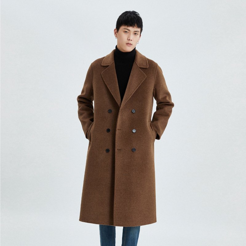 Autumn And Winter Long Over The Knee Reversible Cashmere Coat Men - Image 3