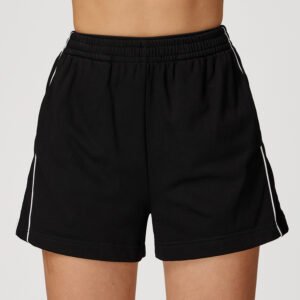 Contrast Color Sports Shorts High Waist Loose Straight Pocket