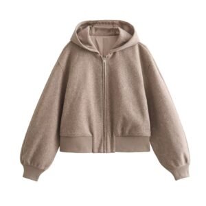 Autumn European And American Style Soft Short Pilot Hooded Jacket