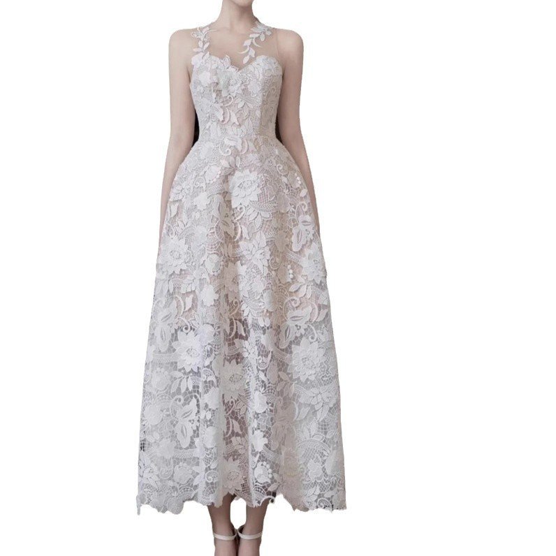 New Three-dimensional White Lace Dress Women - Image 5