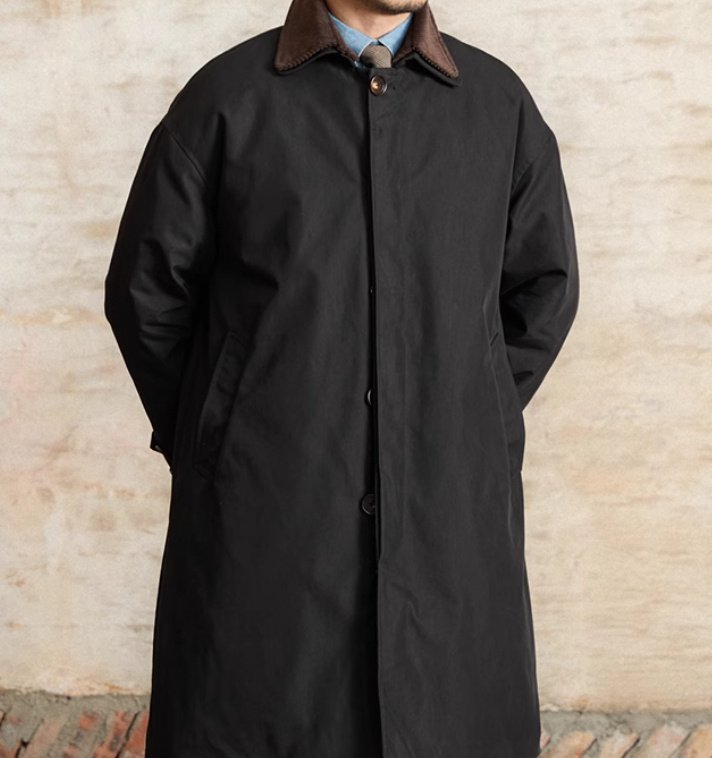Retro Down Mid-length Trench Coat - Image 8