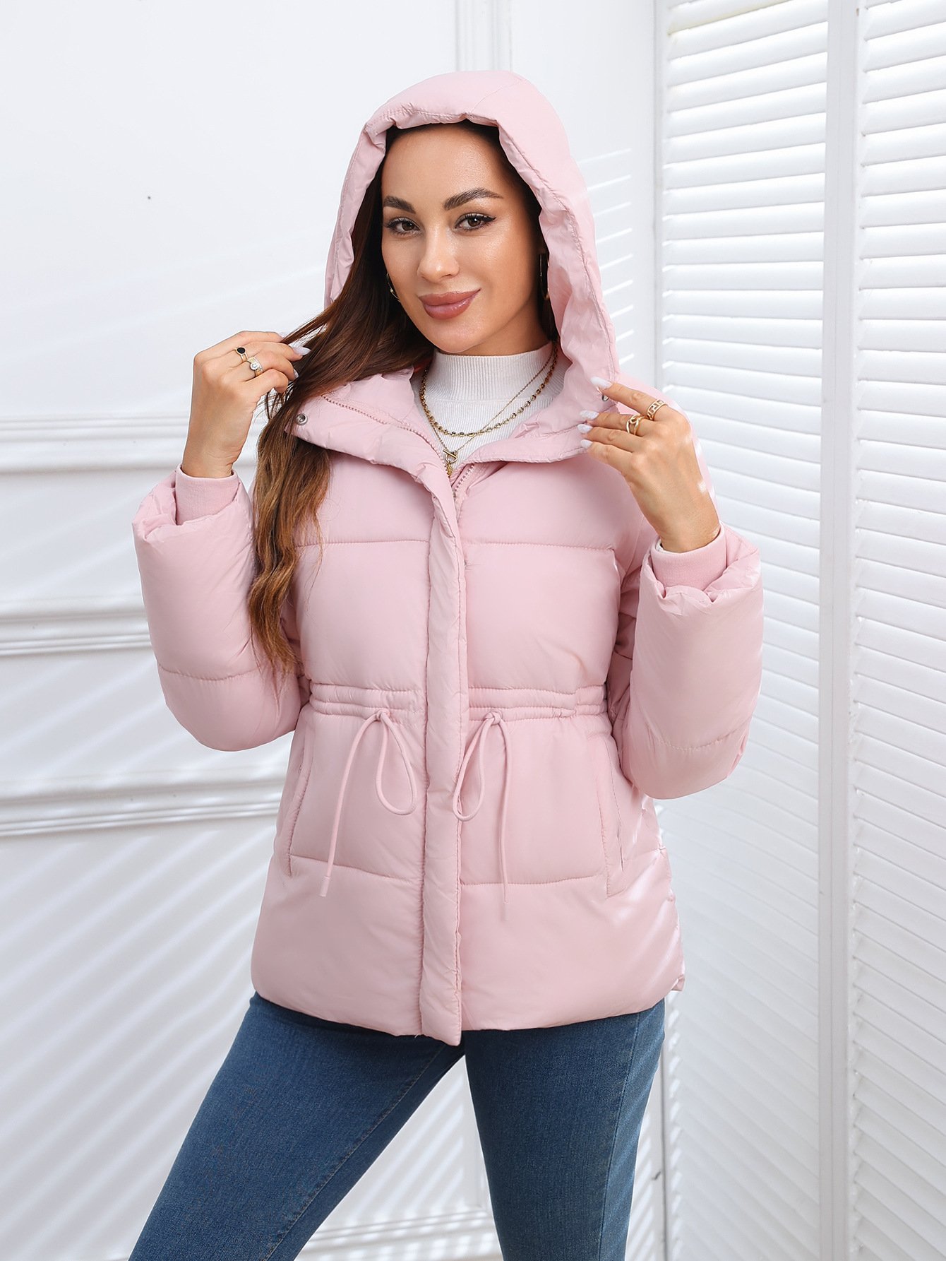 Women Puffer Coat Cotton-padded Jacket Cotton-padded - Image 7