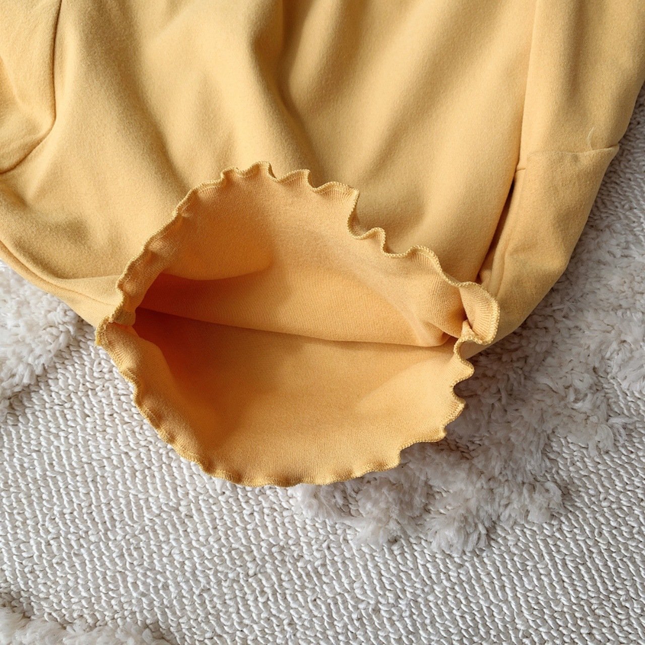 Women's Wooden Ear Half-high Collar Long Sleeves Solid Color Inner Wear Slim Top - Image 3