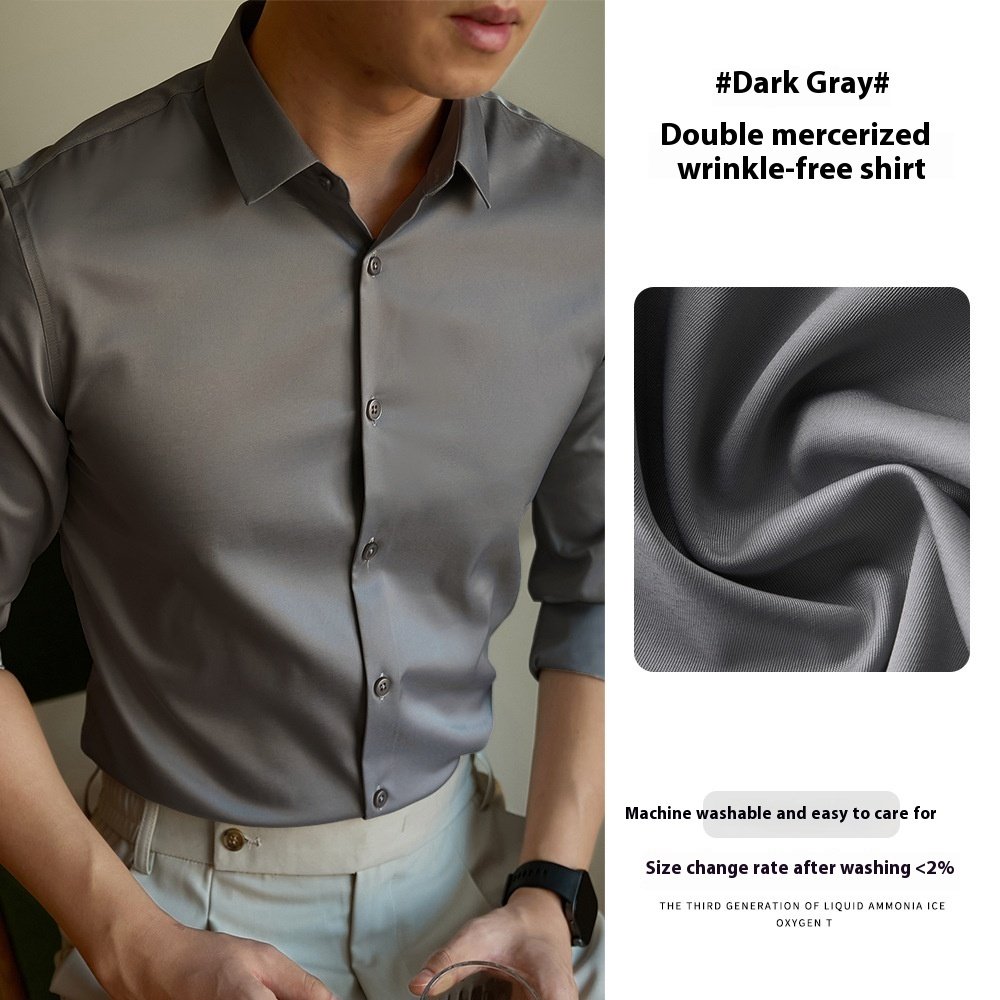 Men's High-end Ironing Free Long Sleeves Shirt - Image 6