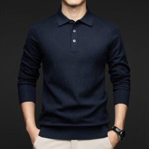 Lapel New Middle-aged People's Long Sleeve Business Casual Dad Wear Bottoming Sweater Men