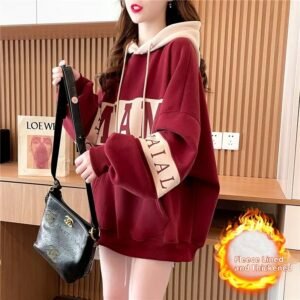 Thickened Assorted Colors Letter Hooded Sweater