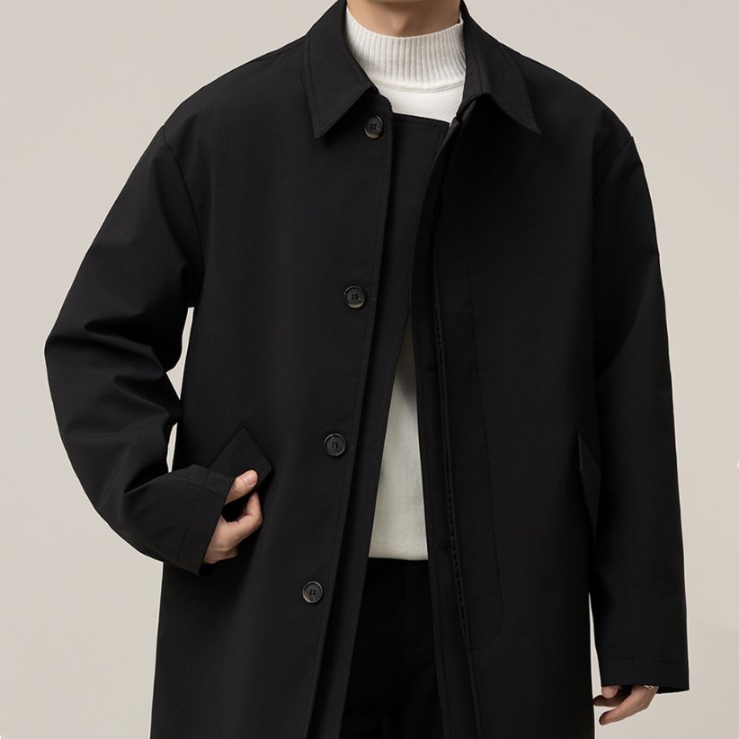 Casual Loose Jacket Mid-length Men's Duster - Image 2