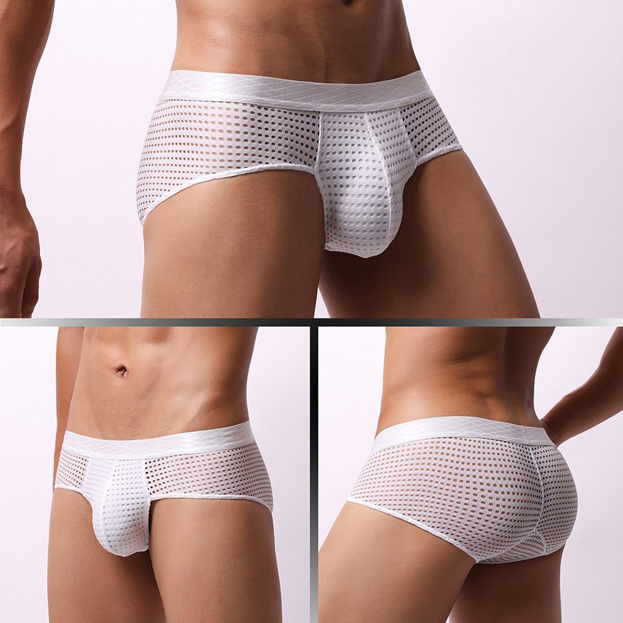 Men's Large Mesh Low Waist Wide Belt Briefs - Image 3
