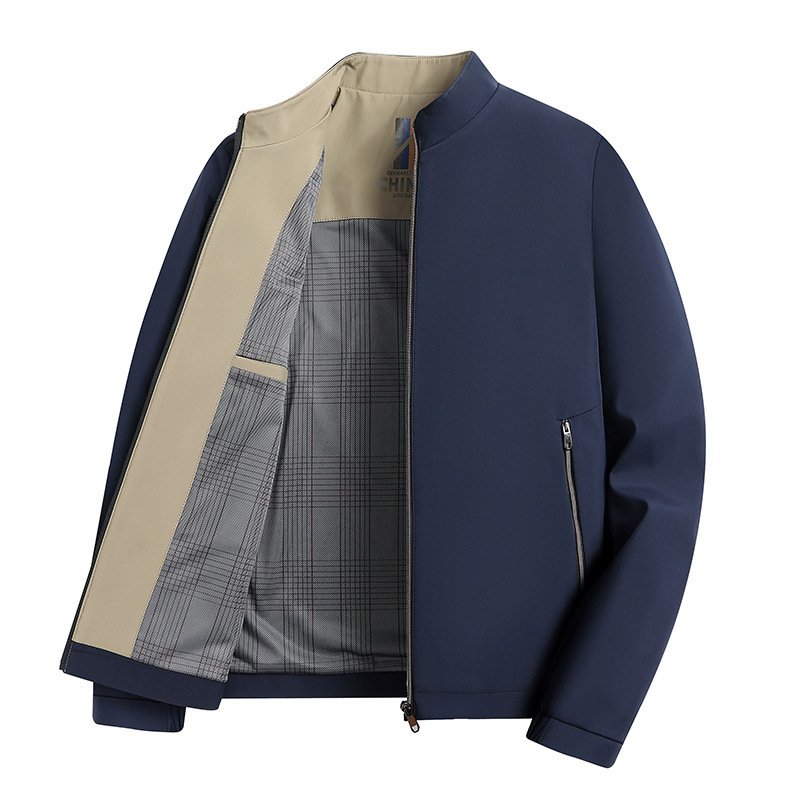 Administrative Leisure Business Spring And Autumn Men Stand-up Collar Jacket - Image 5