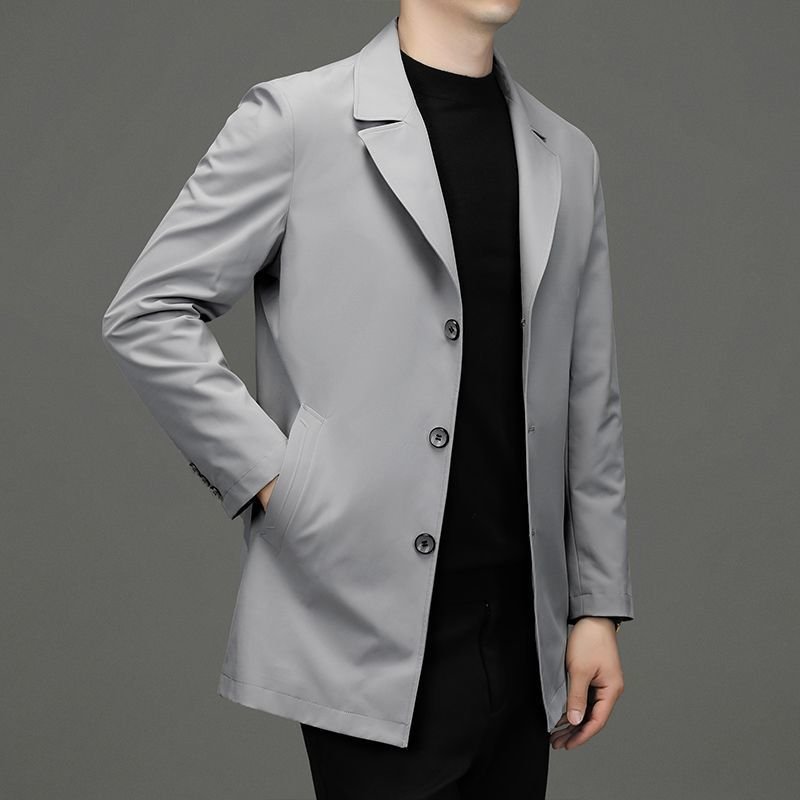 Casual Simple Men's Mid-length Oversized Loose Coat - Image 3