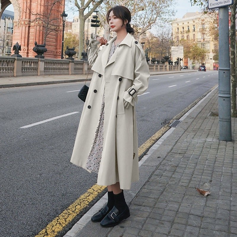 Real Shot Wine Red British Style Trench Coat Coat - Image 3