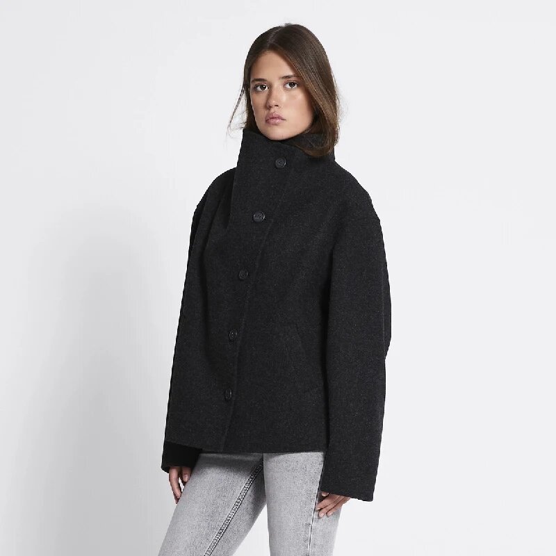 New European And American Style French Casual Single-breasted Woolen Coat - Image 8