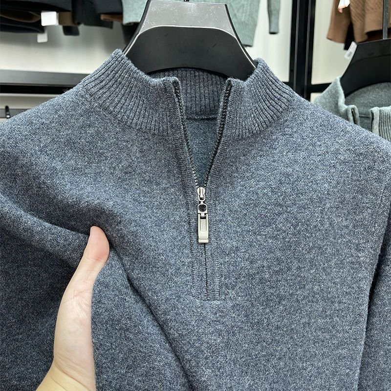Casual Half Zipper Thermal Knitwear Coat - Image 8