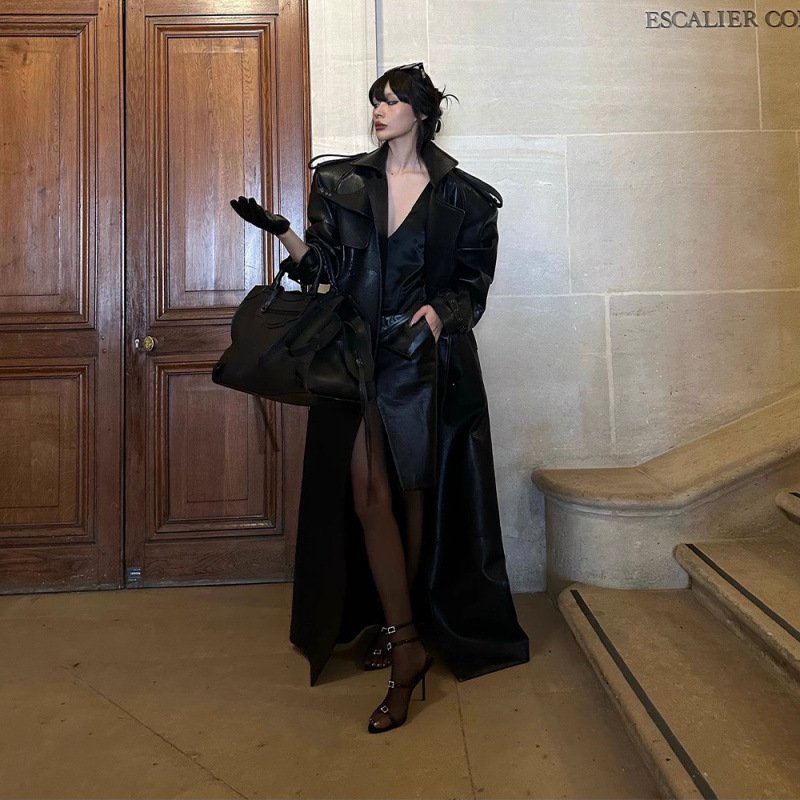 Autumn And Winter New Loose Cool Long Trench Coat - Image 4