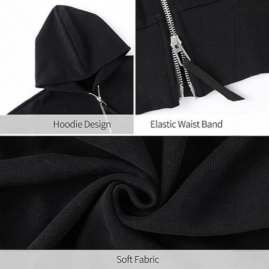 European And American Street Sports Hipster Fashion Casual Double Zip Patchwork Hoodie - Image 3