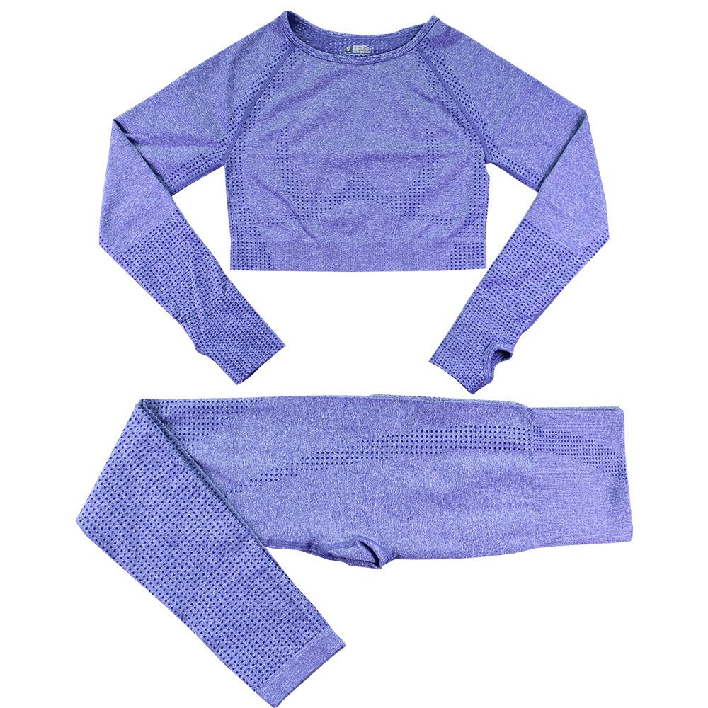 Seamless Knitted Dot Yoga Suit For Women - Image 8