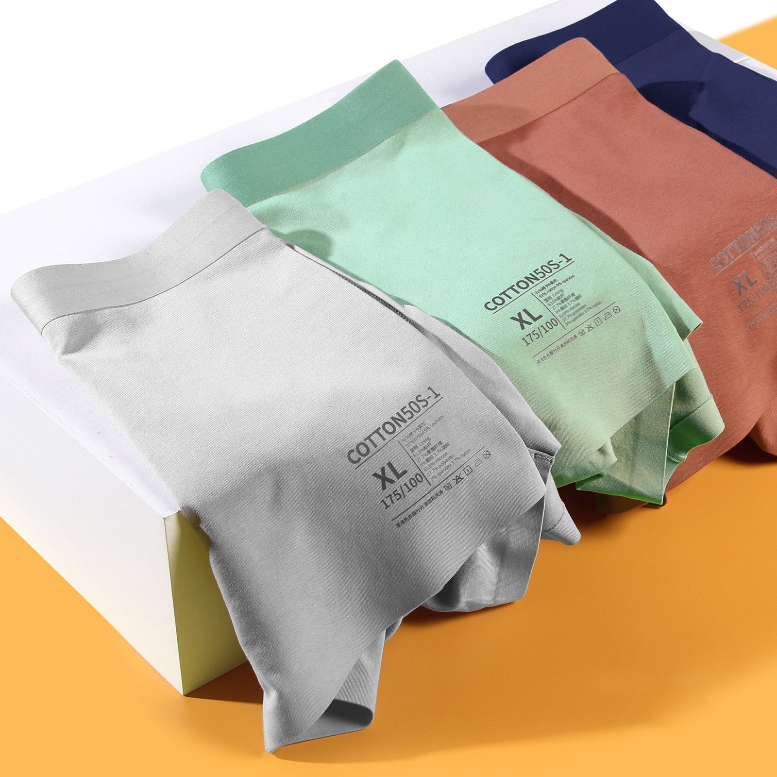 Men's Combed Cotton Traceless Large Size Cotton U Convex Boxers Loose Boxers - Image 3