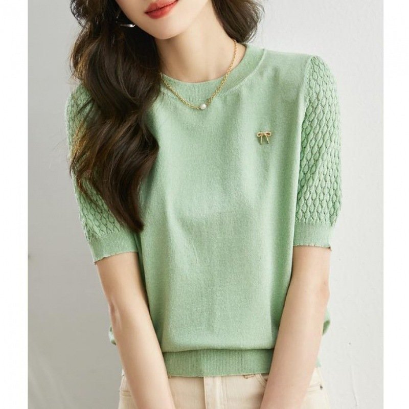 Loose Thin Sweater Women's Short Sleeve - Image 2